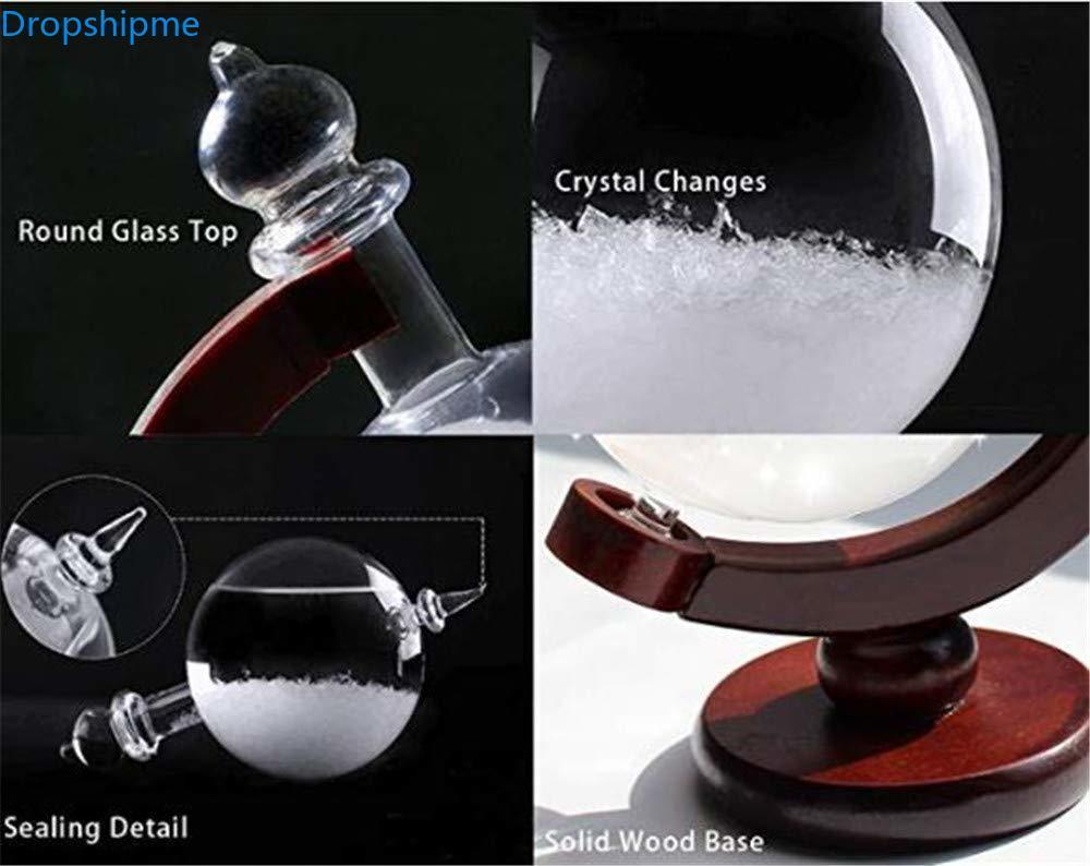 Skanto | Skanto Storm Glass Weather Forecasting Bottle Crystal Desk Barometer with Wooden Frame