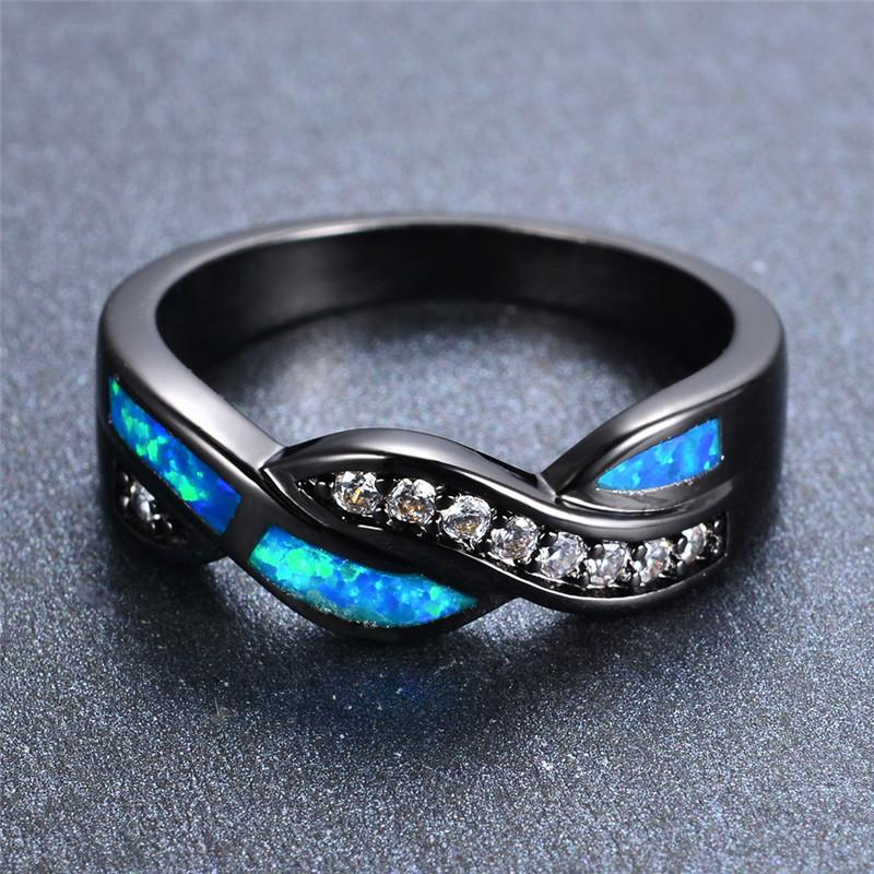 Ocean Blue Fire Opal Ring | Bowlift