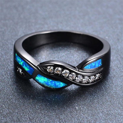 Ocean Blue Fire Opal Ring | Bowlift