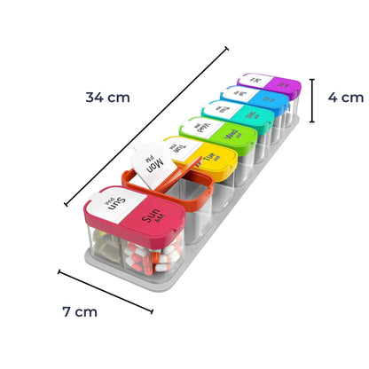 Large 7-Day Case – Moisture-Proof BPA-Free Compartments – Ideal for Seniors & Carers Kalsten