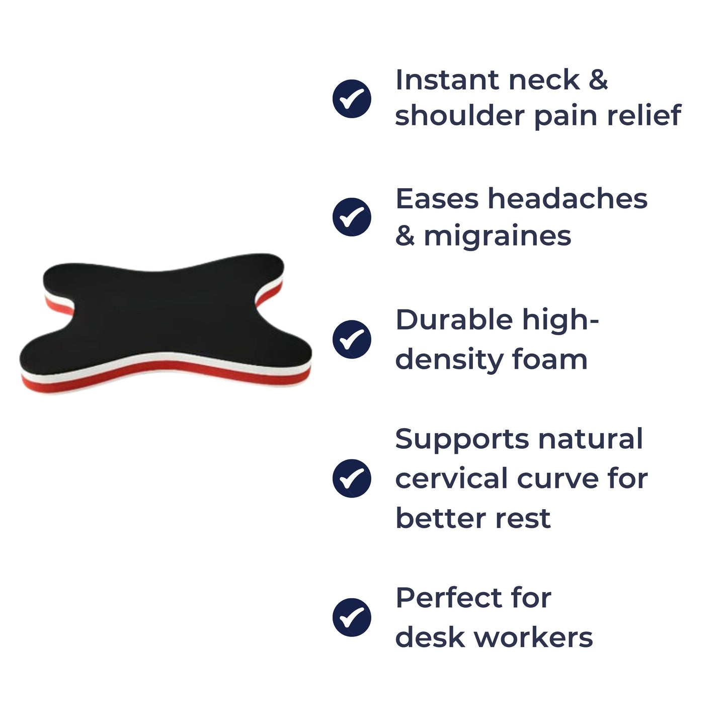 Instant Neck & Shoulder Relief – Compact Lightweight Anti-Slip Design – Desk Workers Travellers Bowlift