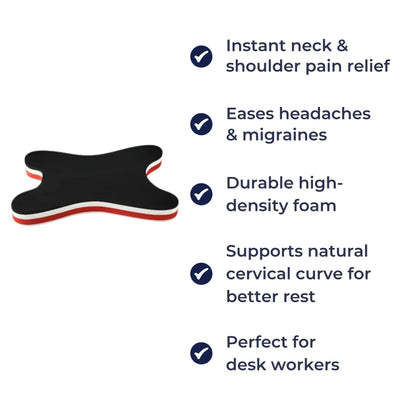 Instant Neck & Shoulder Relief – Compact Lightweight Anti-Slip Design – Desk Workers Travellers Bowlift