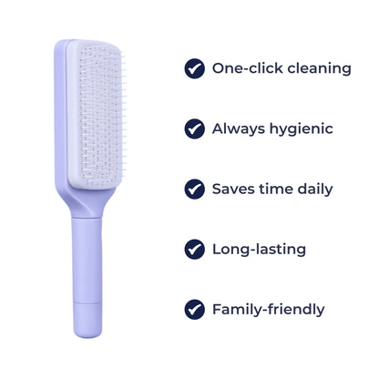 Cleaning Hairbrush – Gentle Detangle – Retractable Bristle Design – For All Hair Types & Busy Mornings Bowlift