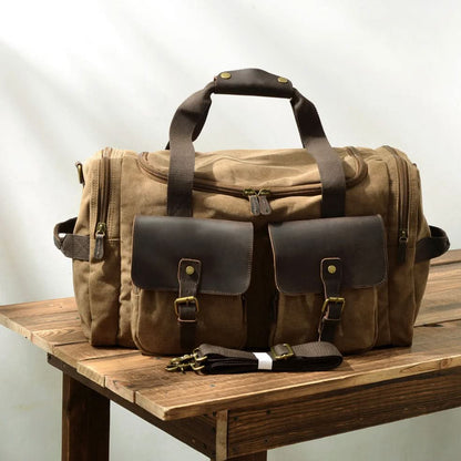 Skanto | Vanguard Waxed Canvas & Leather Travel Duffle – 36,5L