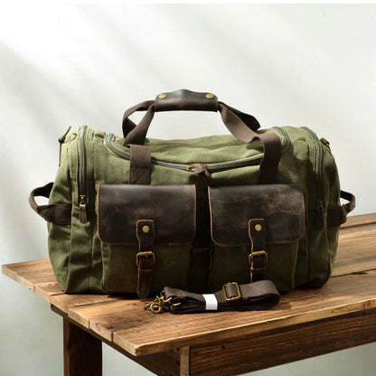 Skanto | Vanguard Waxed Canvas & Leather Travel Duffle – 36,5L