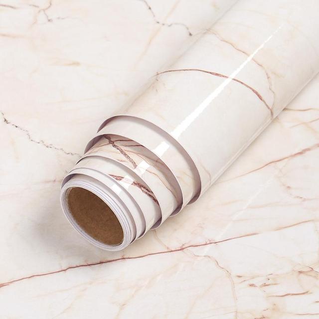 PVC Solid Vinyl Marble Wallpaper Waterproof Self-adhesive Wallpaper | Bowlift