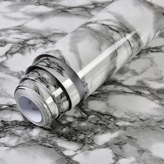 PVC Solid Vinyl Marble Wallpaper Waterproof Self-adhesive Wallpaper | Bowlift