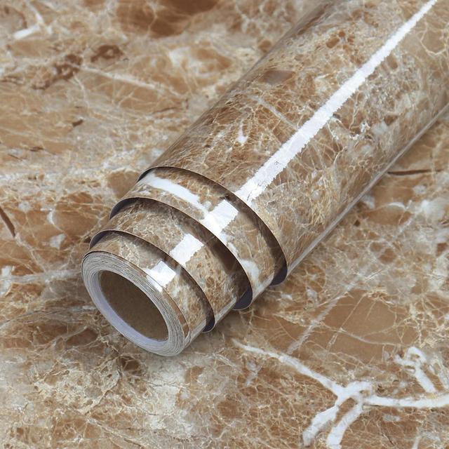 PVC Solid Vinyl Marble Wallpaper Waterproof Self-adhesive Wallpaper | Bowlift