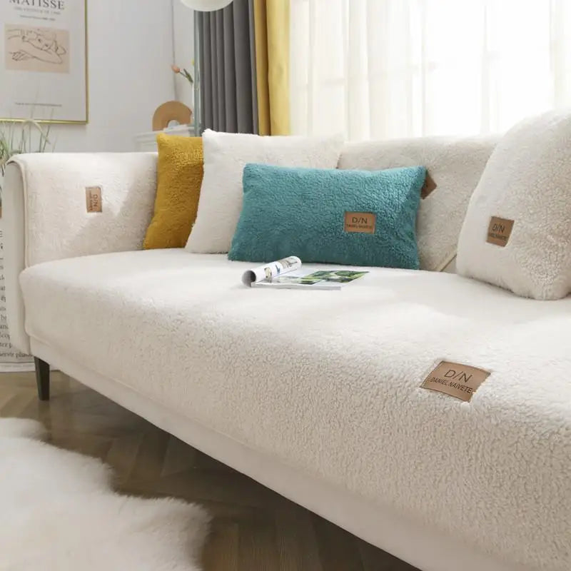 Waterproof Thick Sherpa Fleece Non-slip Sofa Cover | Brehn
