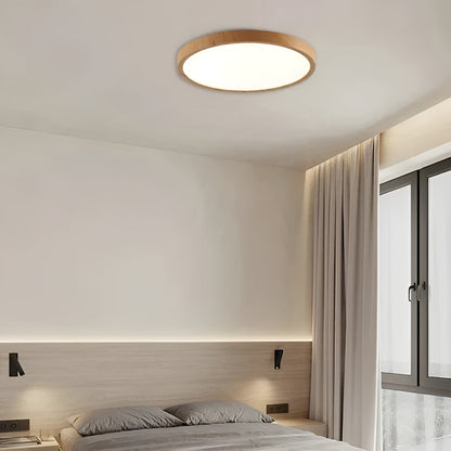 GrainGlow Light - Modern Ultra-Thin Wood Ceiling Lamp | Skanto