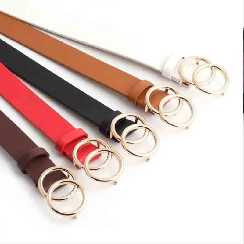 Skanto - Women's Leather Belt with O-ring Buckle