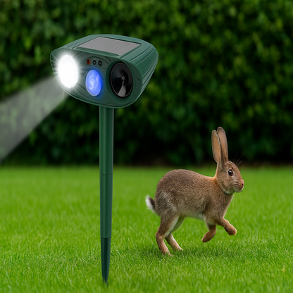 BowLift | Solar Powered Ultrasonic Rabbit Repeller with Flashing Light – Effective Pest Control for Gardens and Yards