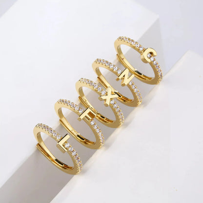 BowLift | Radiant Adjustable Letter Initial Rings