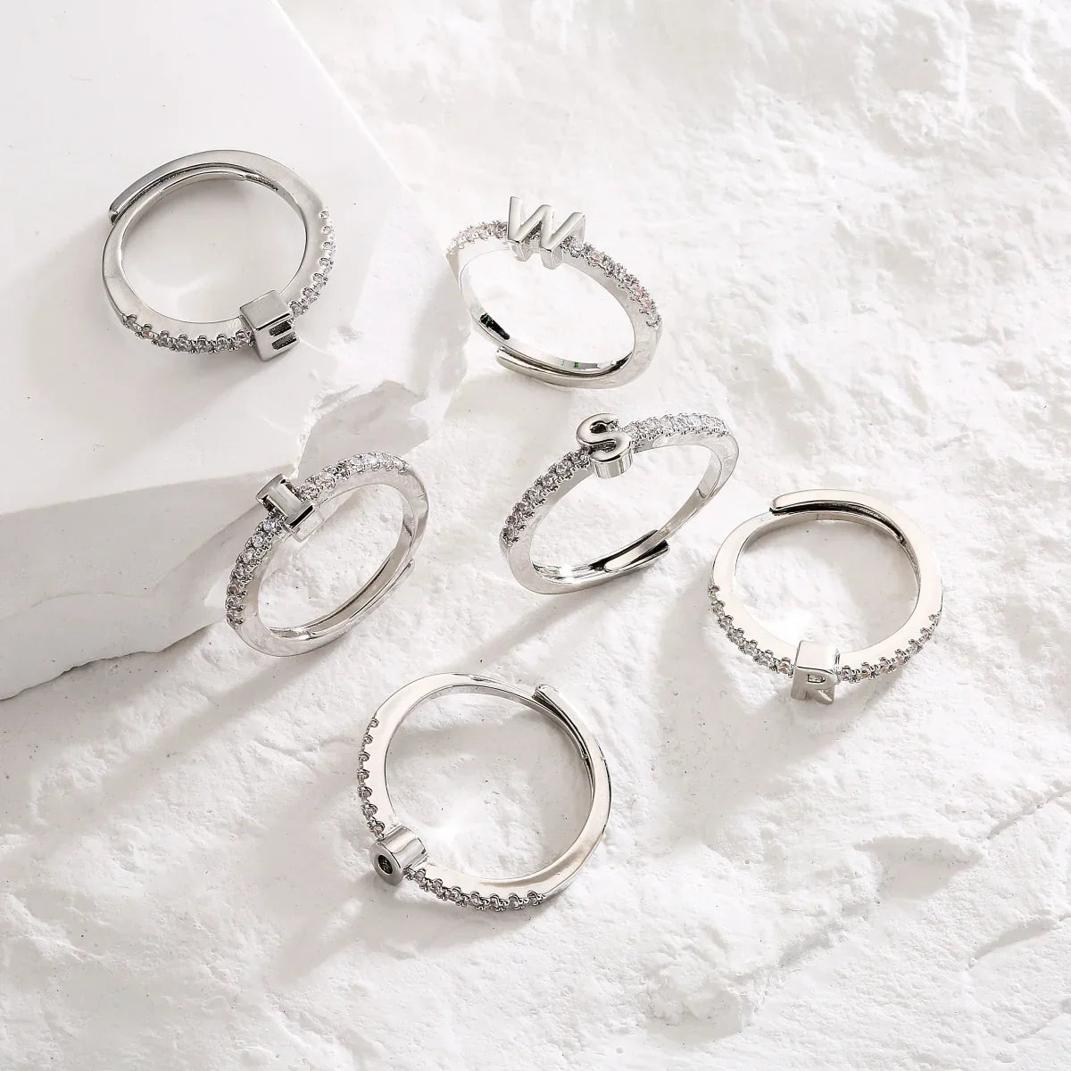BowLift | Radiant Adjustable Letter Initial Rings