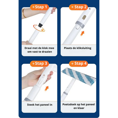 BowLift | Functional 3-in-1 Window Squeegee with Spray and Wipe Function