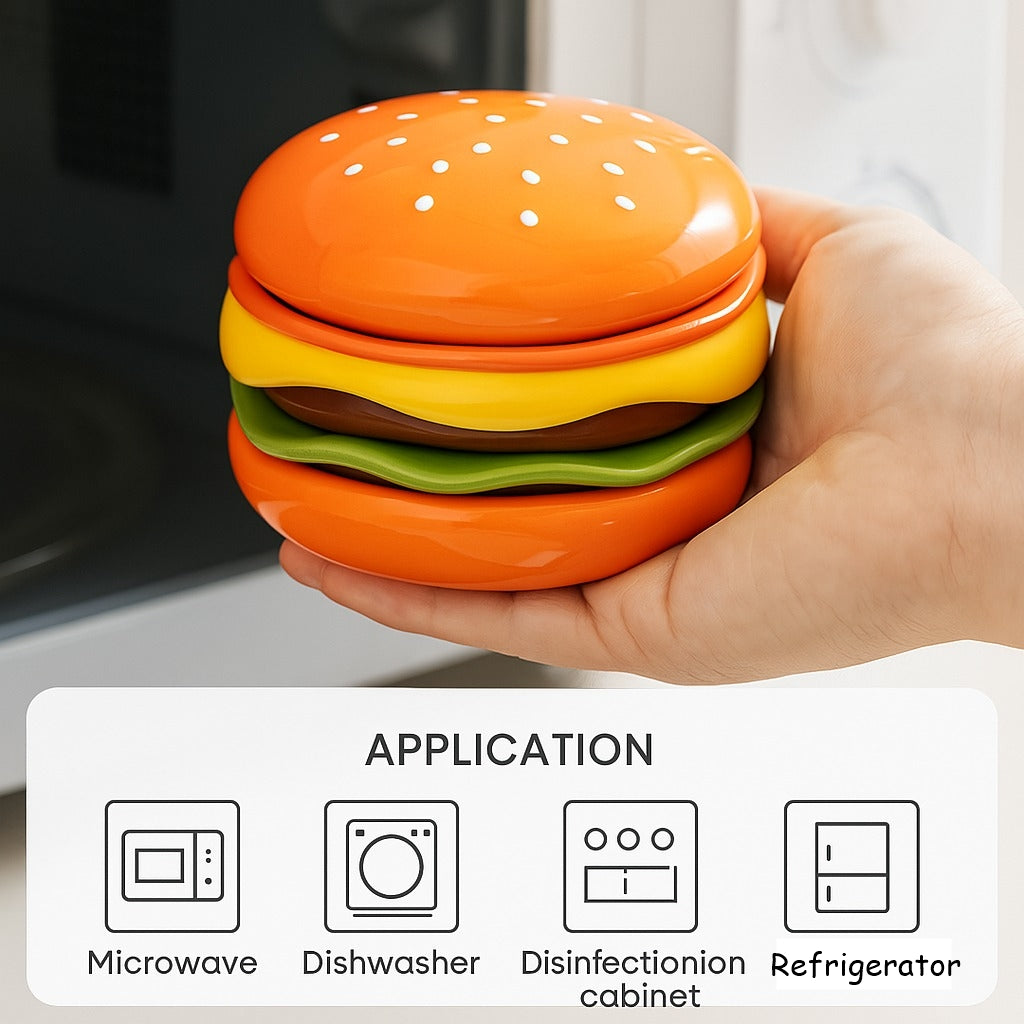 Skanto | Mini Stacked Hamburger Ceramic Plate Set