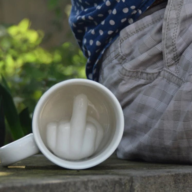 Skanto | REBELSIP – Funny Ceramic Coffee Mug with Hidden Middle Finger Design