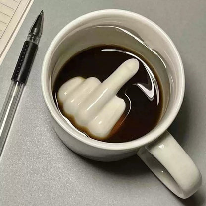 Skanto | REBELSIP – Funny Ceramic Coffee Mug with Hidden Middle Finger Design
