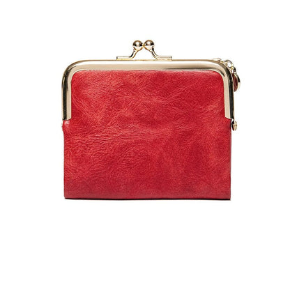 BowLift | Leather Wallet with Vintage Kiss Lock Closure