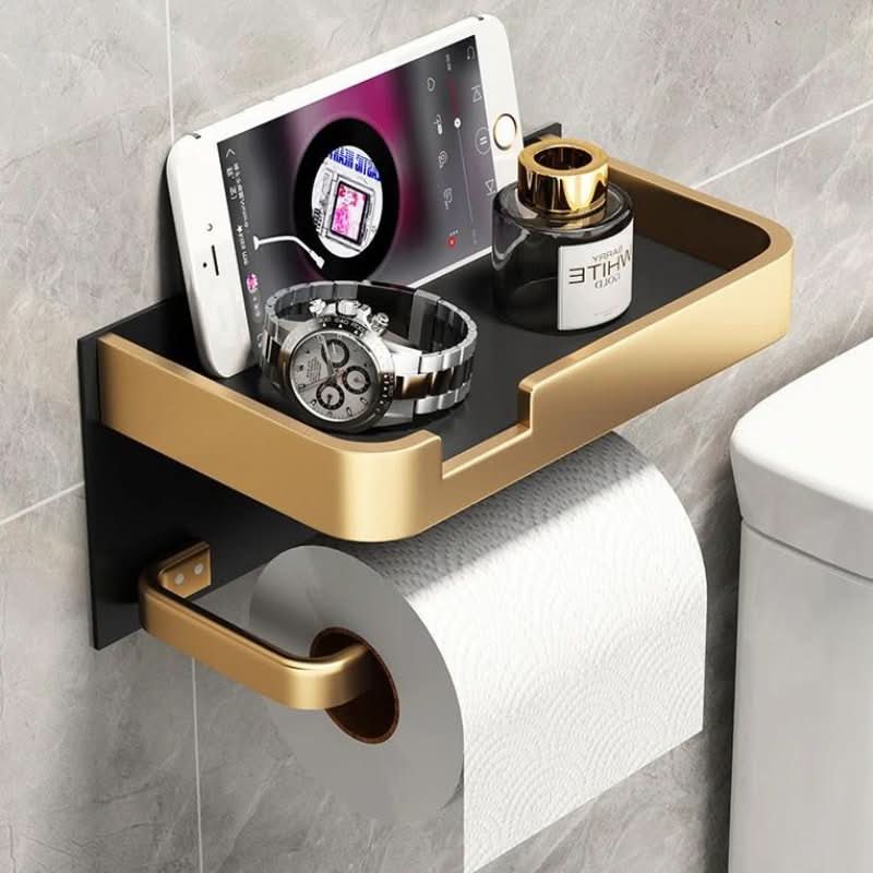 Skanto | Modern Wall-Mounted Toilet Paper Holder – Metal Finish
