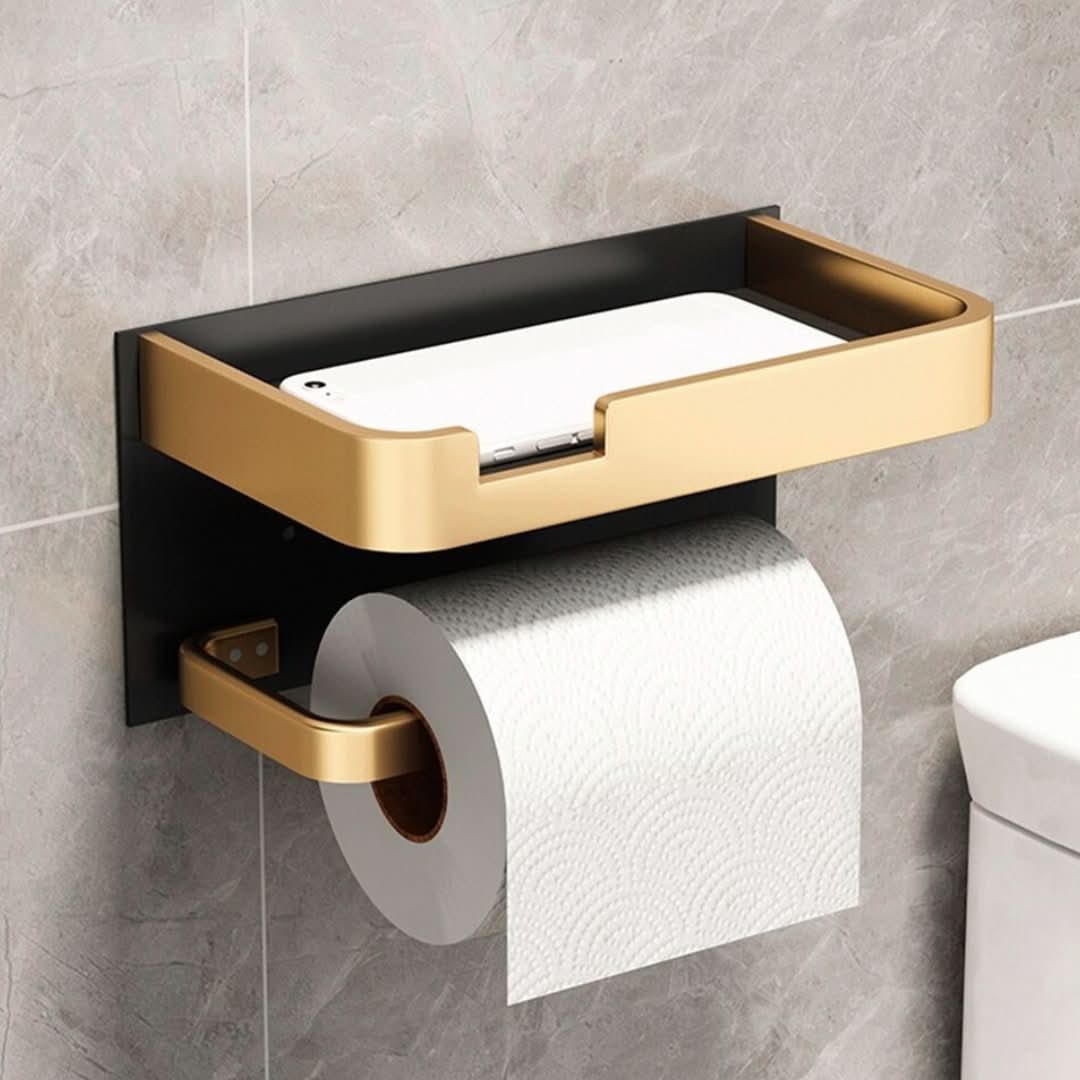 Skanto | Modern Wall-Mounted Toilet Paper Holder – Metal Finish