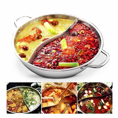 Hot Pot Twin Divided Stainless Steel Pan | Brehn