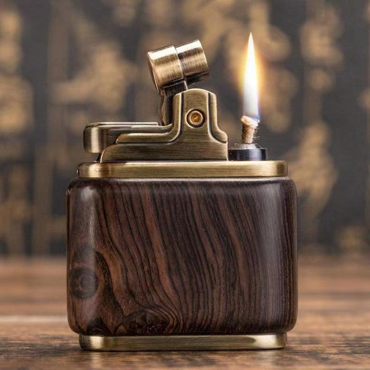 Wooden Vintage Spark Kerosene Lighter | Bowlift