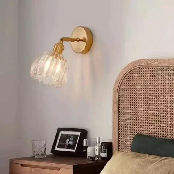 Vintage Tulip-Shaped Glass Wall Lamp