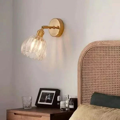 Vintage Tulip-Shaped Glass Wall Lamp