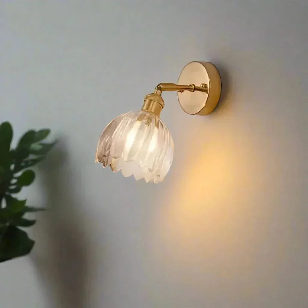 Vintage Tulip-Shaped Glass Wall Lamp