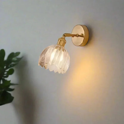 Vintage Tulip-Shaped Glass Wall Lamp