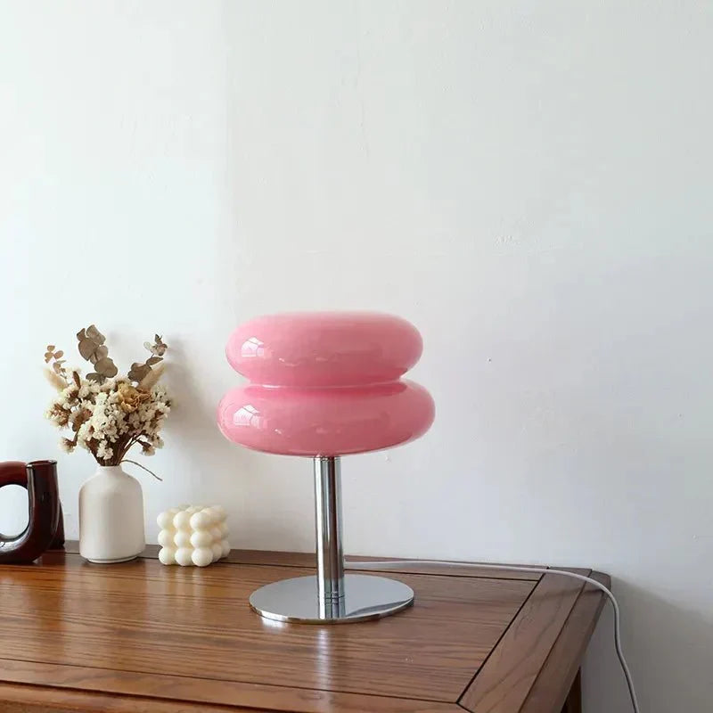 Skanto | Retro Macaron Table Lamp in Colored Glass