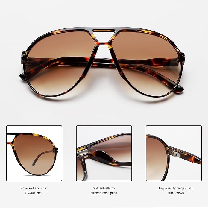 Aviator Oversize Sunglasses Retro UV400 | Bowlift