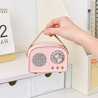 Skanto | Sandsberg Retro Round Radio Bluetooth Speaker | Wireless | Portable | Stylish Sound for Home & On the Go