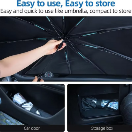 BowLift | Windshield Sun Shade Umbrella – Foldable UV-Blocking Car Sunshade to Keep Interior Cool & Protected