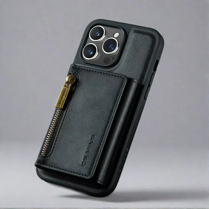 BowLift | RFID iPhone Wallet Case | Removable Magnetic Leather Car Mount Shockproof Case