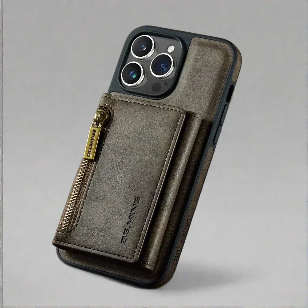 Kalsten | RFID iPhone Wallet Case | Removable Magnetic Leather Car Mount Shockproof Case