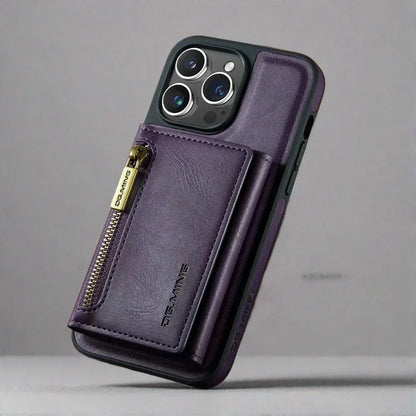 BowLift | RFID iPhone Wallet Case | Removable Magnetic Leather Car Mount Shockproof Case