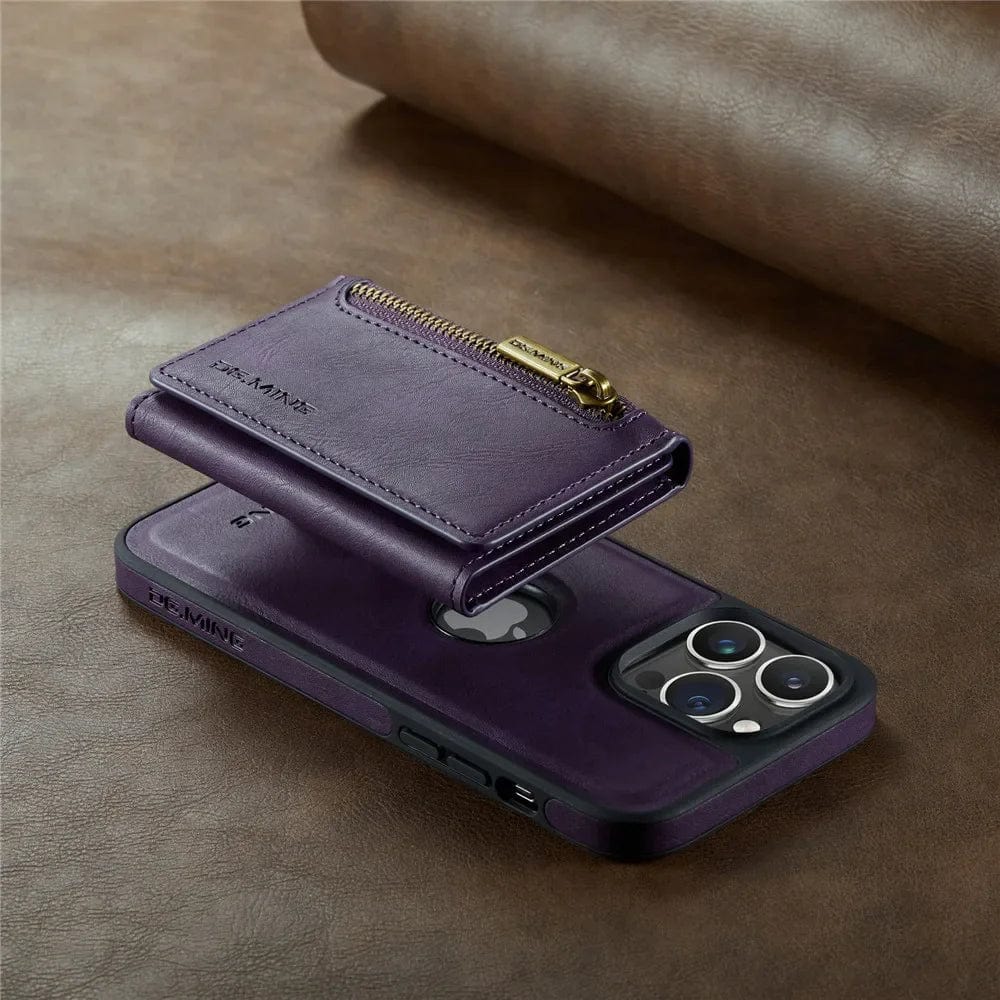 BowLift | RFID iPhone Wallet Case | Removable Magnetic Leather Car Mount Shockproof Case