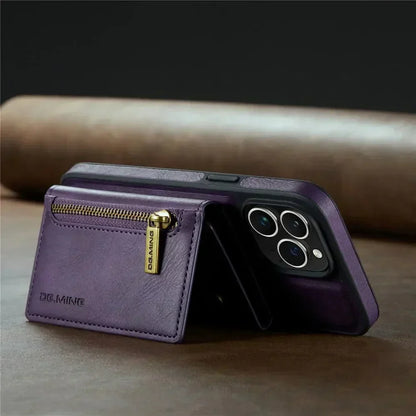 Kalsten | RFID iPhone Wallet Case | Removable Magnetic Leather Car Mount Shockproof Case