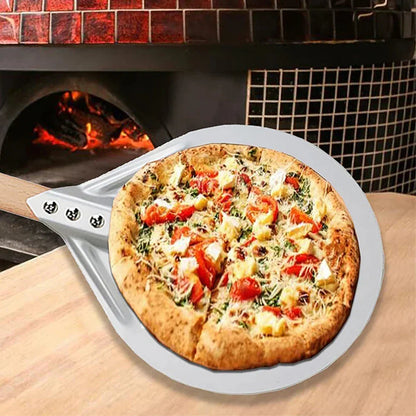 Skanto | Round Pizza Turner Pizza Paddle with Wooden Handle Pizza Peel