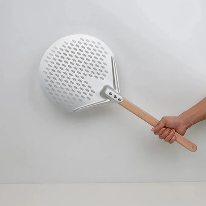 Skanto | Round Pizza Turner Pizza Paddle with Wooden Handle Pizza Peel