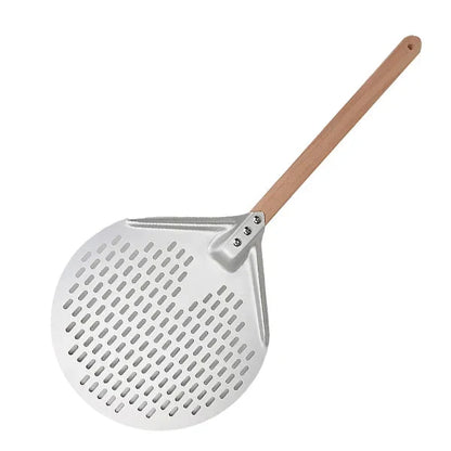 Skanto | Round Pizza Turner Pizza Paddle with Wooden Handle Pizza Peel