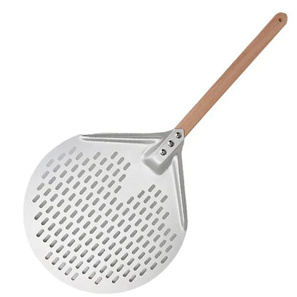 Skanto | Round Pizza Turner Pizza Paddle with Wooden Handle Pizza Peel