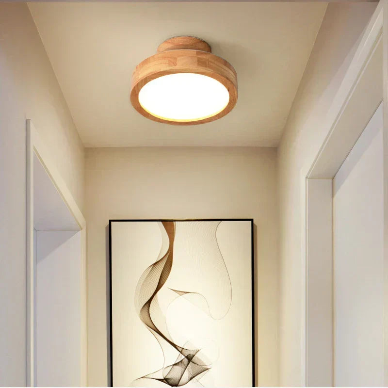 BowLift | Round Wooden Scandinavian Ceiling Lamp - NordicLuxe