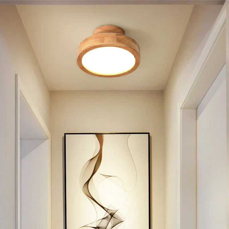 BowLift | Round Wooden Scandinavian Ceiling Lamp - NordicLuxe