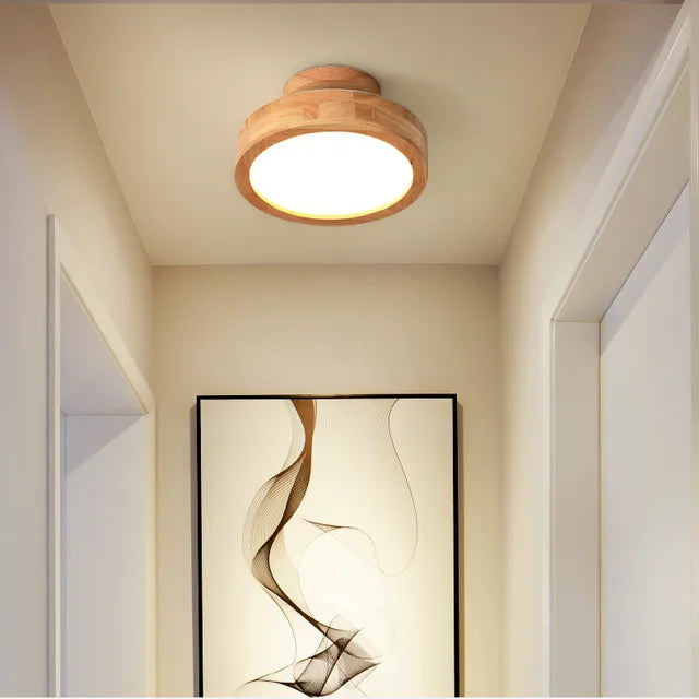BowLift | Round Wooden Scandinavian Ceiling Lamp - NordicLuxe