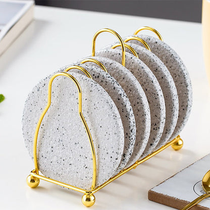 Skanto | Swirled Ceramic Coasters with Holder