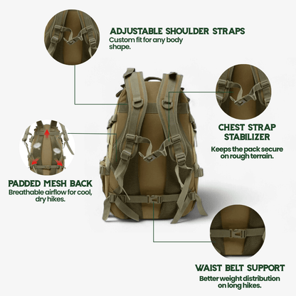 Skanto | ROVEX 40L - Tactical Backpack with MOLLE System & Water-Resistant Design