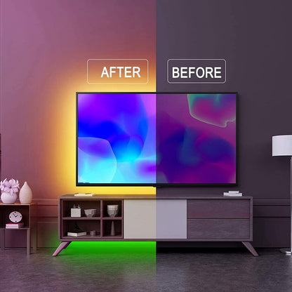 Skanto | LED Light Strip, 30 m, 15 m, Music Sync, Bluetooth, 5050, RGB Ambient Light with Remote Control